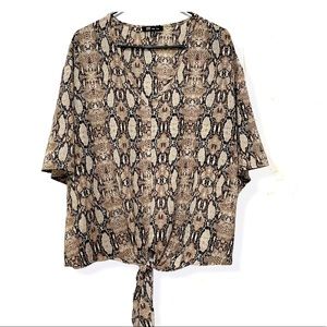 🔥 Top blouse animal print size 2X